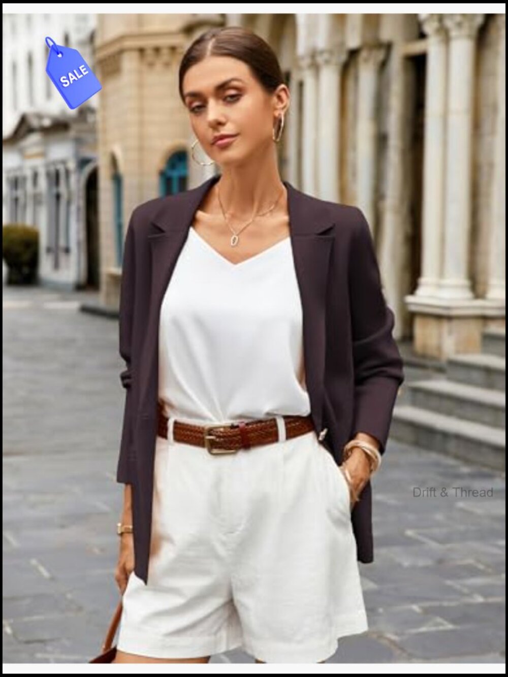 Lightweight Knit Blazer with Pockets for Business Casual Office Wear - Picture 2 of 7